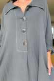 Made in Italy Paulo Pillow Cotton Sailor Dress Slate /8 =